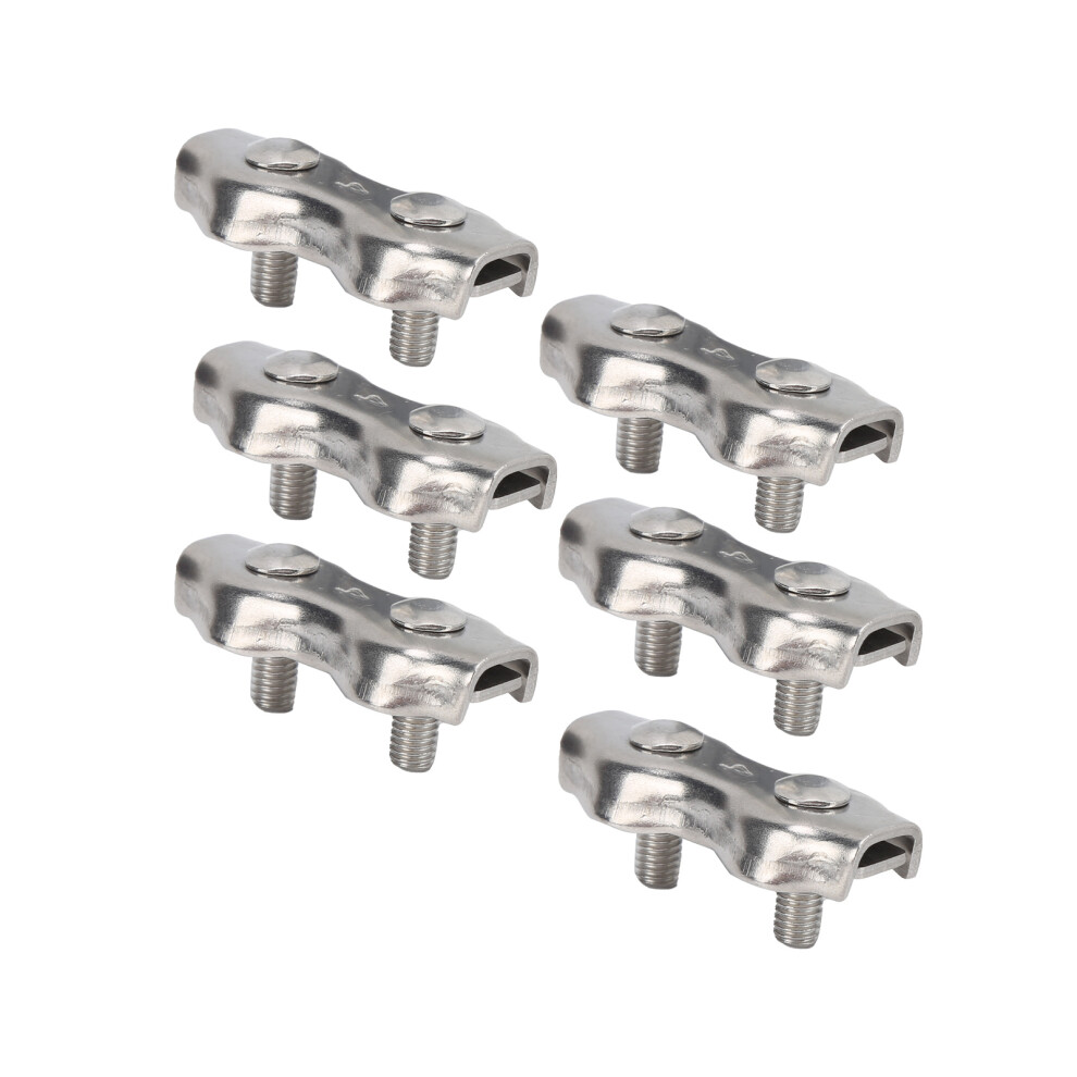 6Pcs Stainless Steel Duplex Wire Rope Clamps M4 For Yachts, Rvs, Construction 5071358577792