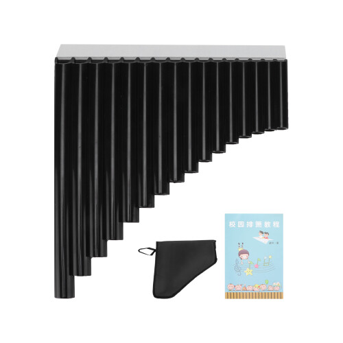 Durable ABS C Key Pan Flute 16 Pipes with Protective Bag Black 1