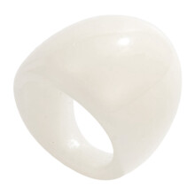Translucent Resin Rings Blending Trendy Curved-White