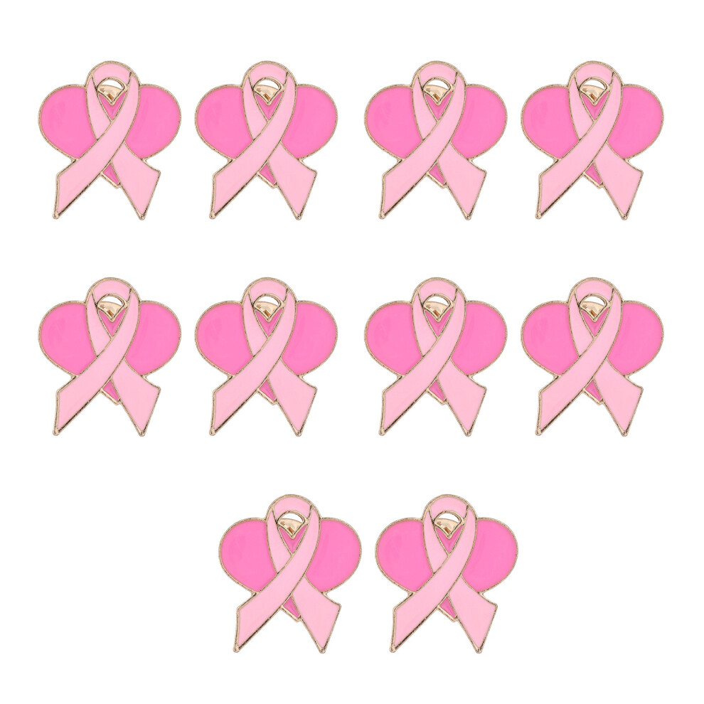 Pink 10Pcs Cancer Awareness Brooch Kite Shape Lapel Pin Ribbon