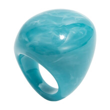 Translucent Resin Ring Blending Trendy Curved Silhouettes-Blue
