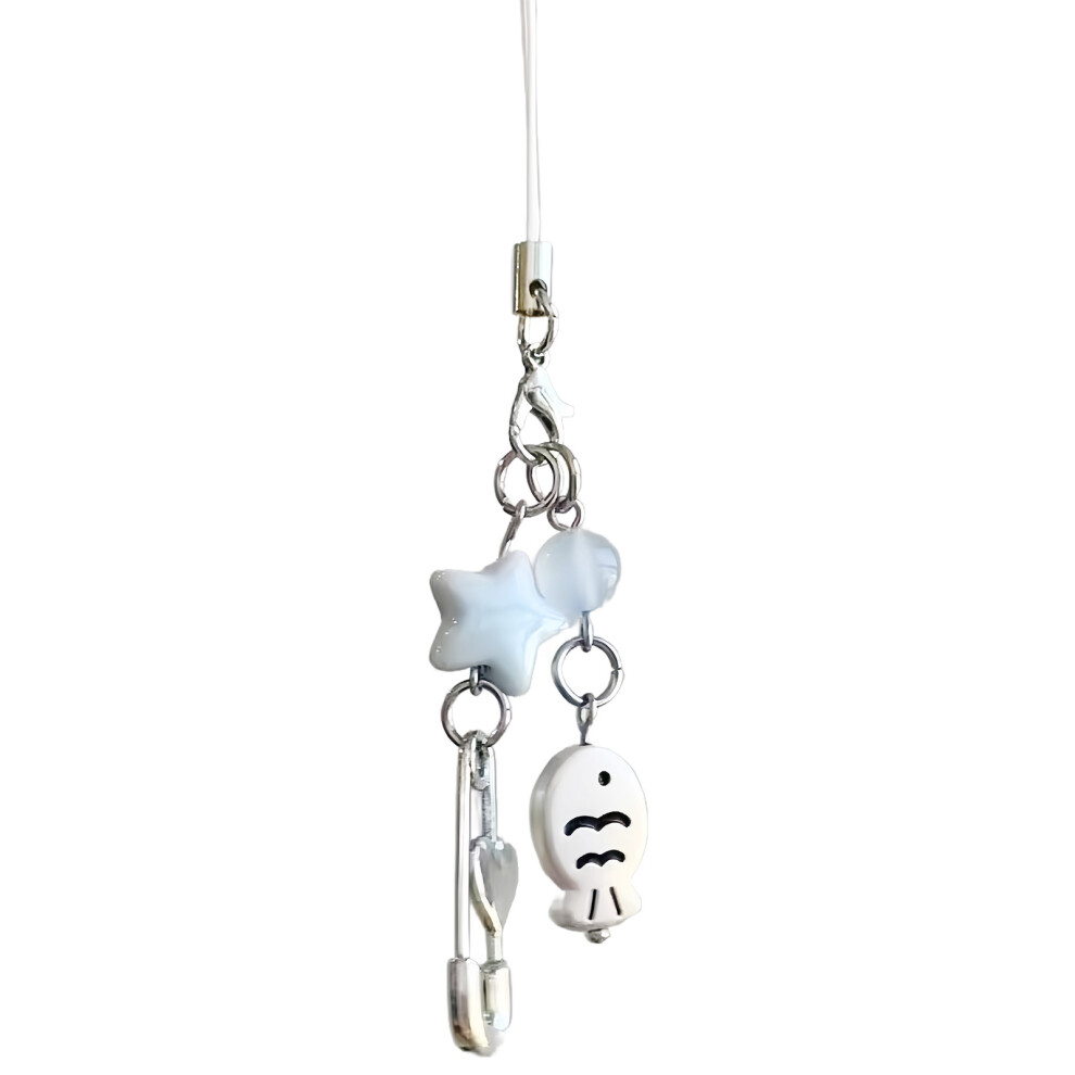 Hanging Chain Mobile Phone Chain Bead Pendant- White 7755000223340