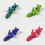 Playful Posable Cat Keychain, 3D Printed Multi-blue green 1 7