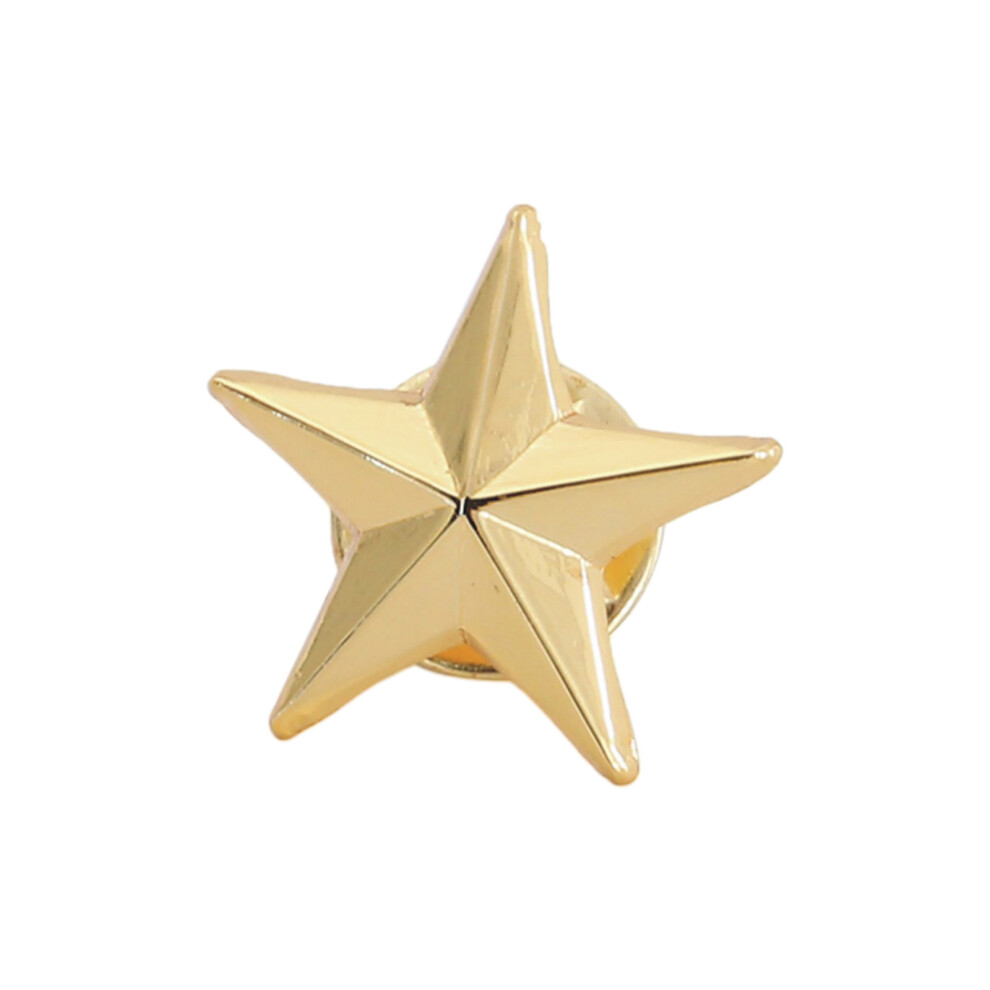 Five-Pointed Star Lapel Pin Collar Brooch Badage-Gold-color 1