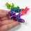 Playful Posable Cat Keychain, 3D Printed Multi-blue green 1 4
