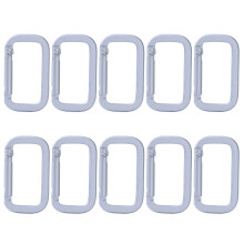 10Pcs Rectangle Spring Clip Carabiner Hook Aluminum-White