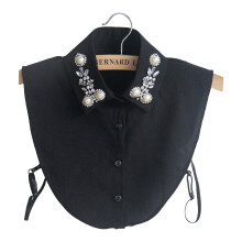 Pearl False Collar False Collar Half Shirt For Women-Black