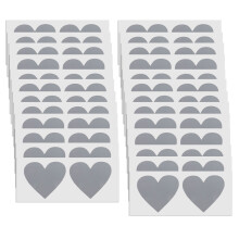 50Pcs Scratch Off Sticker Love Heart Adhesive Stickers-grey