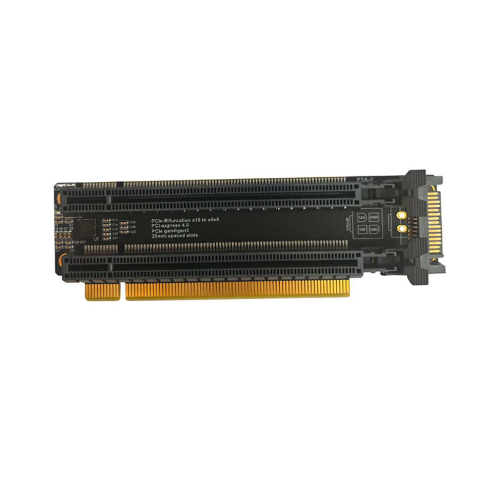Pcie4.0 X16 1 To 2 Expansion Card Pcie-Bifurcation X16-P2a Sata 7704000115643
