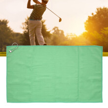 Serviette de golf en microfibre gaufrée verte 63x36 cm