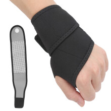 Thermal Print Wrist Brace for Winter Sports - Black Gray Tourmaline
