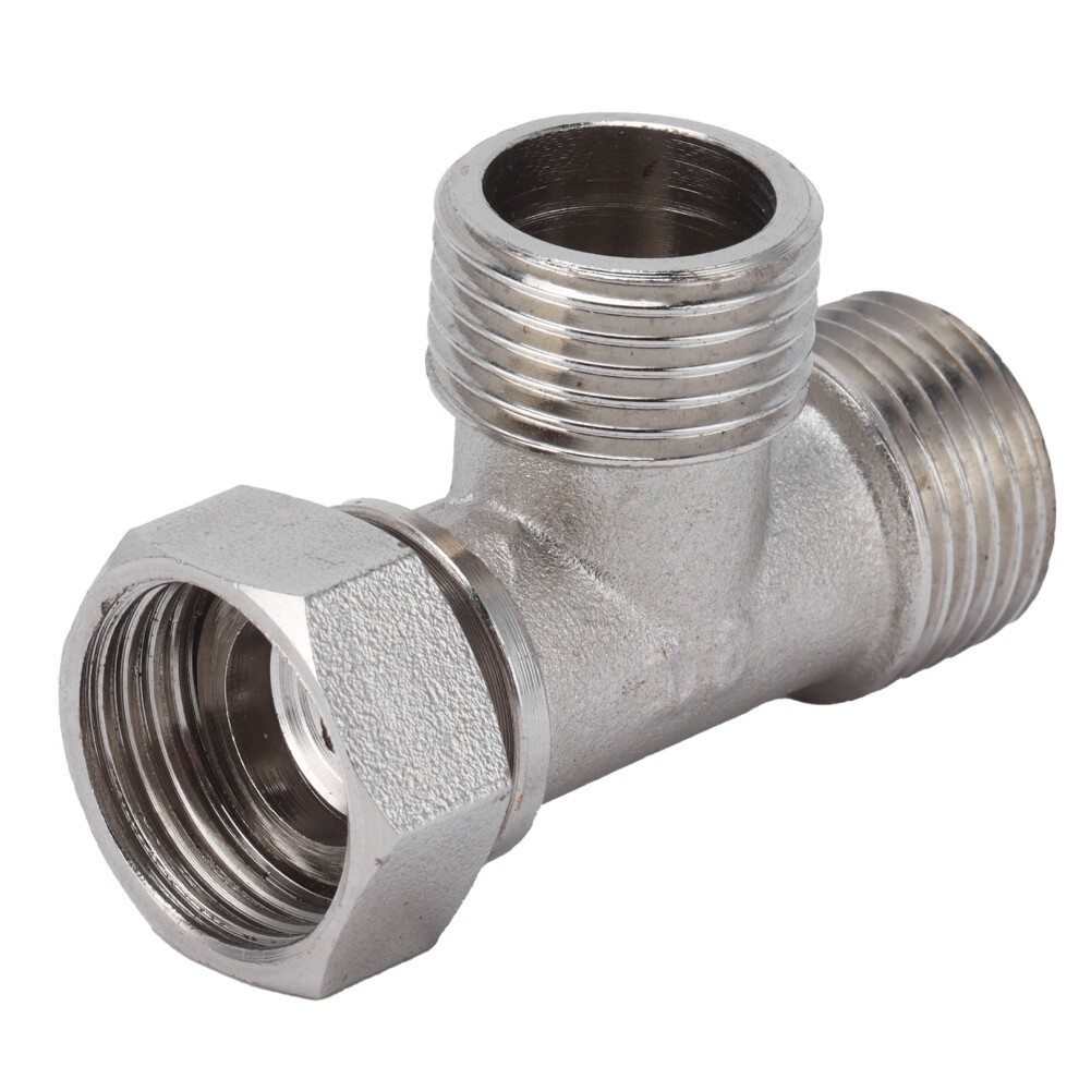 G1/2 Stainless Steel Threaded Water Pipe Tee Connector Male Female Joint 7891358585669