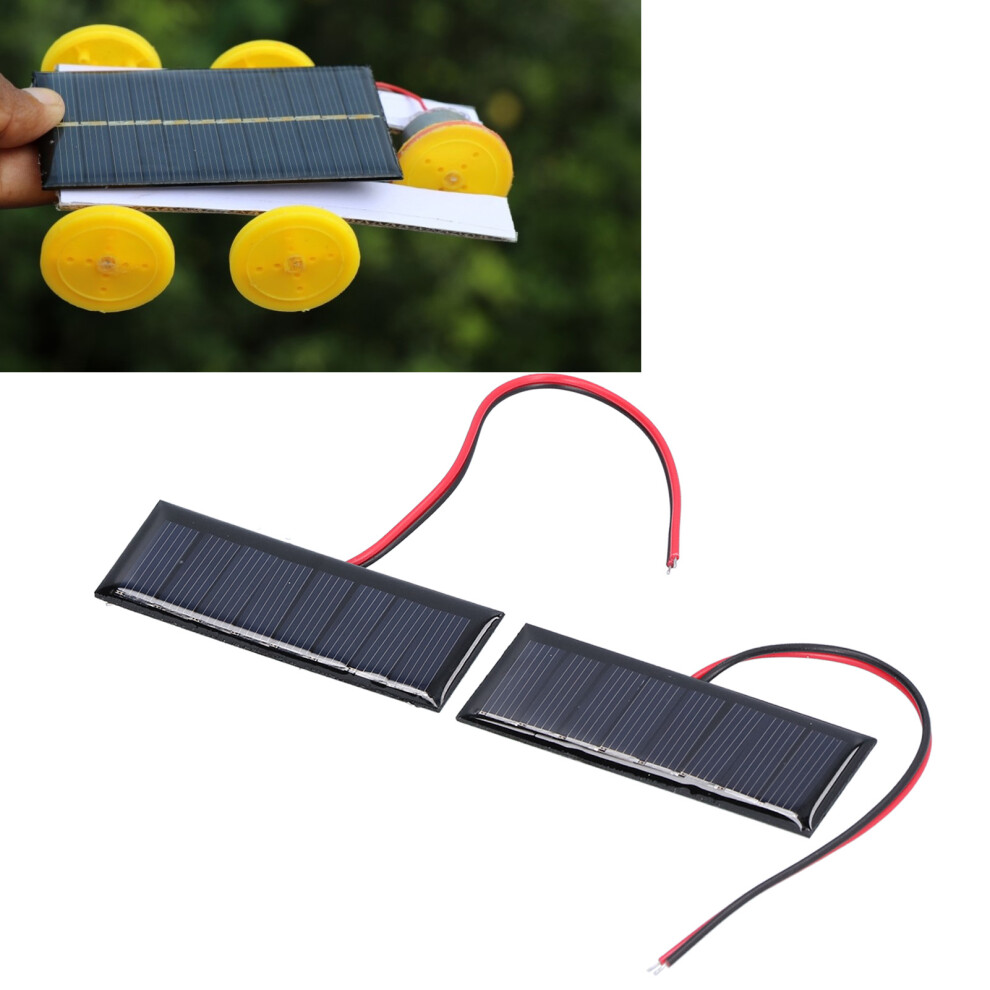 Educational Solar Panel Set 2 Pcs 0.2W 4V 75X25mm With Wiring For Experiments 7891358587519