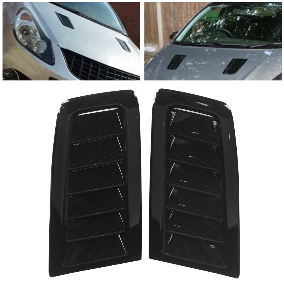 Universal Glossy Front Bonnet Vents For Focus Rs Mk2 Style Black 8451358587705