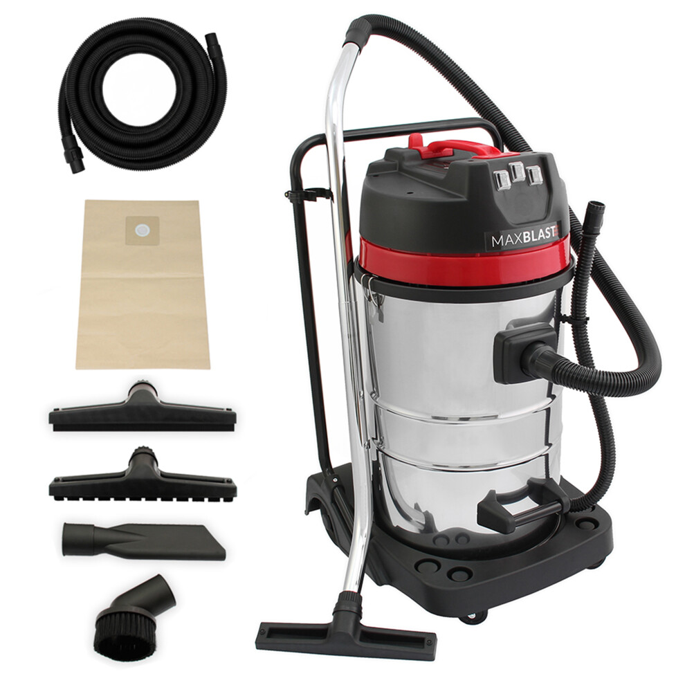 B&Q -  80L Industrial Wet & Dry Vacuum Cleaner Long Reach 5M Hose - Image 4