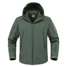 (Green, Tag 2XL(UK XL)) Waterproof Tactical Soft Shell Mens Jacket Coat Army Military Jacket Windbreaker
