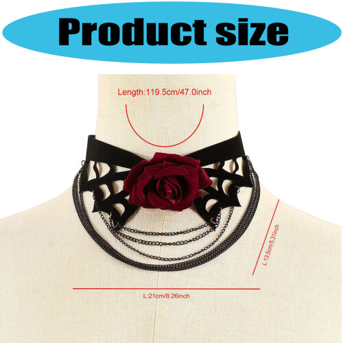 Fashionable Multi Strand Fringe Collar Gothic Spiderweb-Black 2