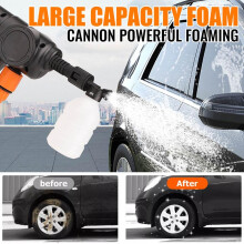 (Default) 6IN1 Cordless Car High Pressure Washer + 2 Battery:21V Portable Cordless Jet Wash Car Washer with Charger and Accessories Foam Generator Noz