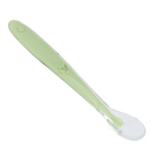 Baby-Silikon-Löffel mit weichen Tips – Flacher Kopf, schleimige Nahrung, Grün