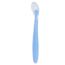 Babylöffel aus Silikon für Kleinkinder, weiche Spitzen, Trainingslöffel, Blau