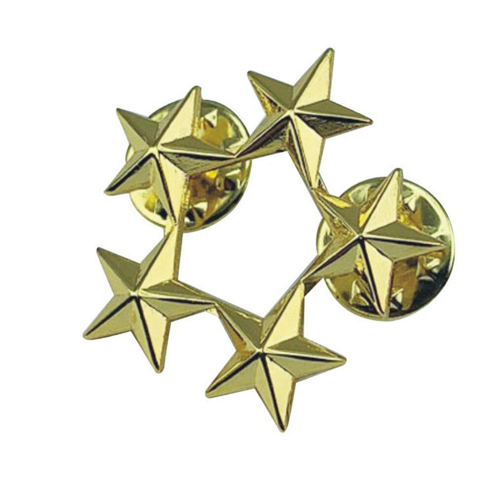Five-Pointed Star Lapel Pin Collar Brooch-Gold-color round 5