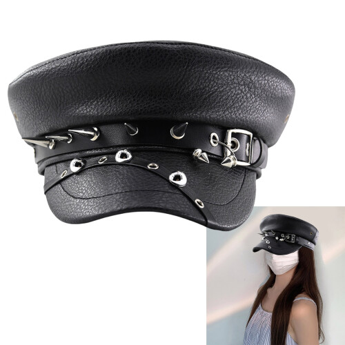 Unisex Beret Rivet Studded Painter Hat British Cabbie Hat for 1