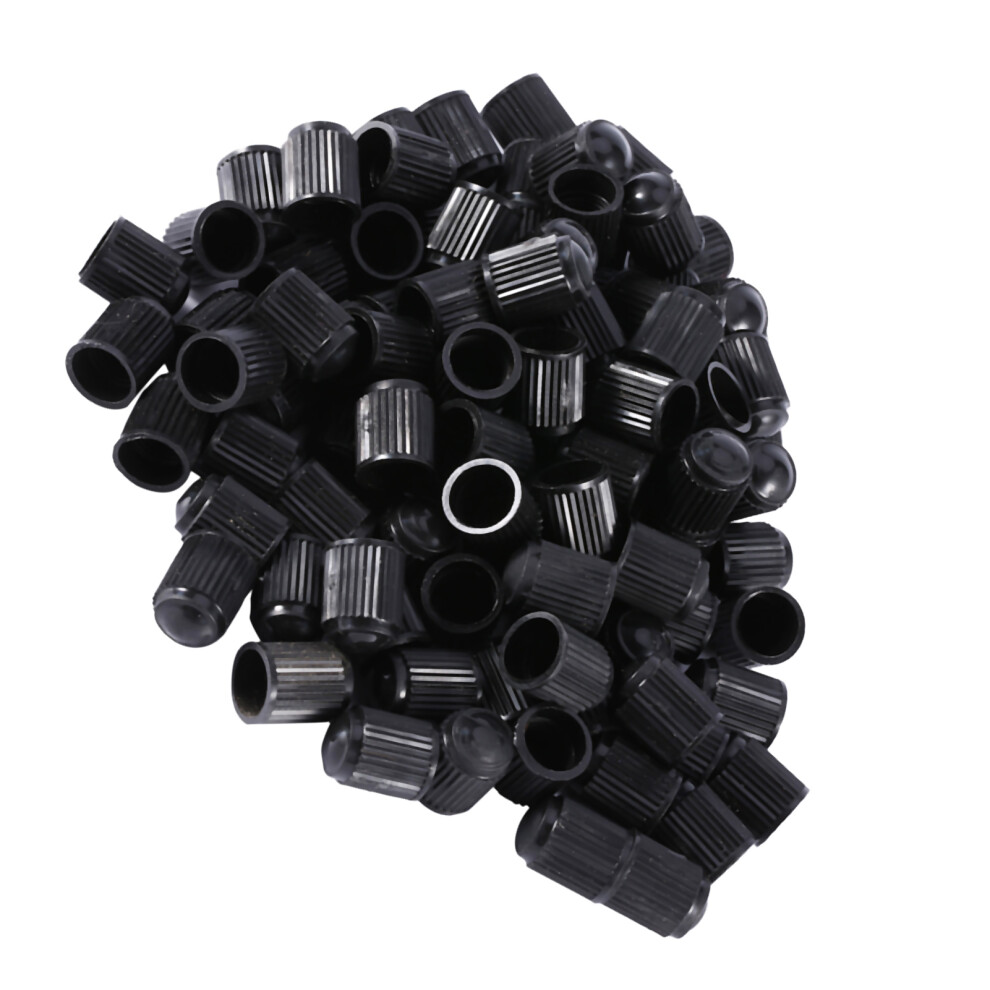 100Pcs Plastic Tire Valve Stem Caps For Cars Trucks Motorcycles Black 4401358595839