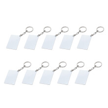 10 Reusable Metal Keychains with Blank-Rectangle 40 by 60mm