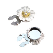 Women's Shirt Button Cover, Floral Cufflinks With-White