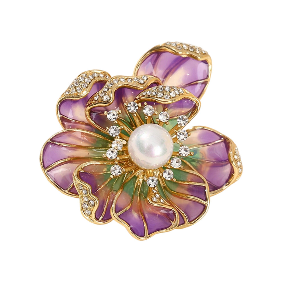 Elegant Floral Butterfly Brooch Alloy Accessory Unique- C