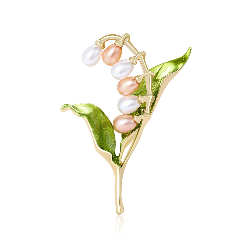 Pearls Accented Flower Brooch Lightweight Alloy Accessory