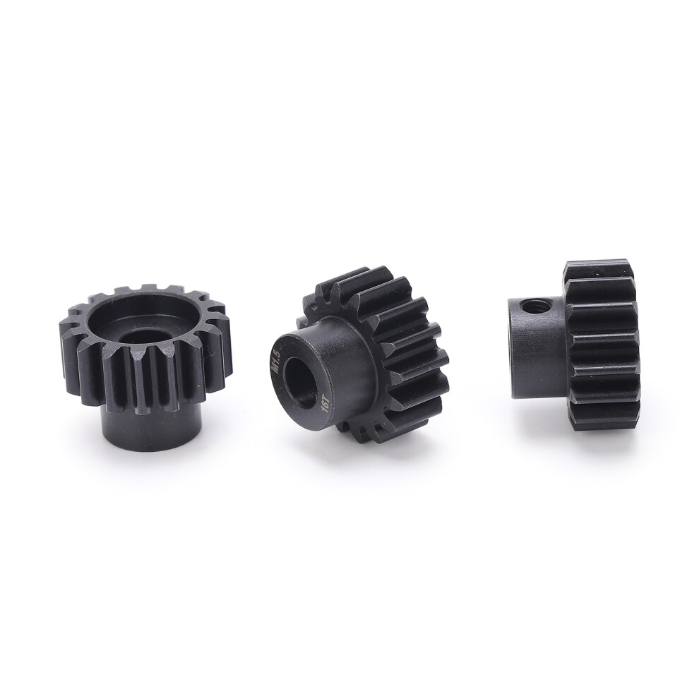 3Pcs Steel 16T M1.5 Pinion Gear For 1/6 & 1/5 Rc Car Brushless Motors Black 6931358597765