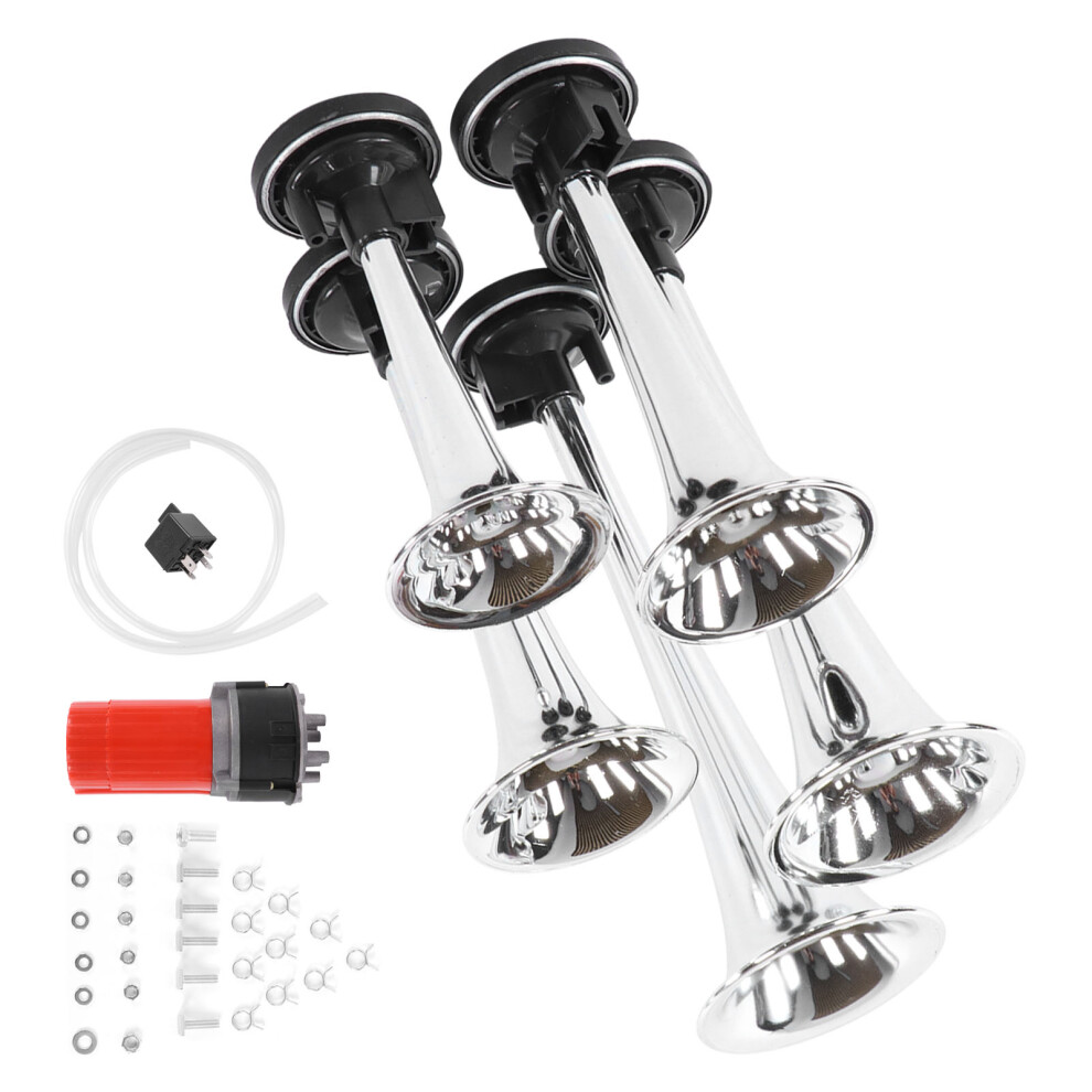 5Pcs Car Air Horn With 130Db Air Compressor For Trucks, Buses & Boats 8751358601044