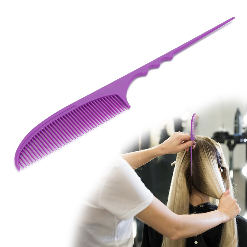 Professional Plastic Rat Tail Hair Comb - Smooth Rounded Teeth Design