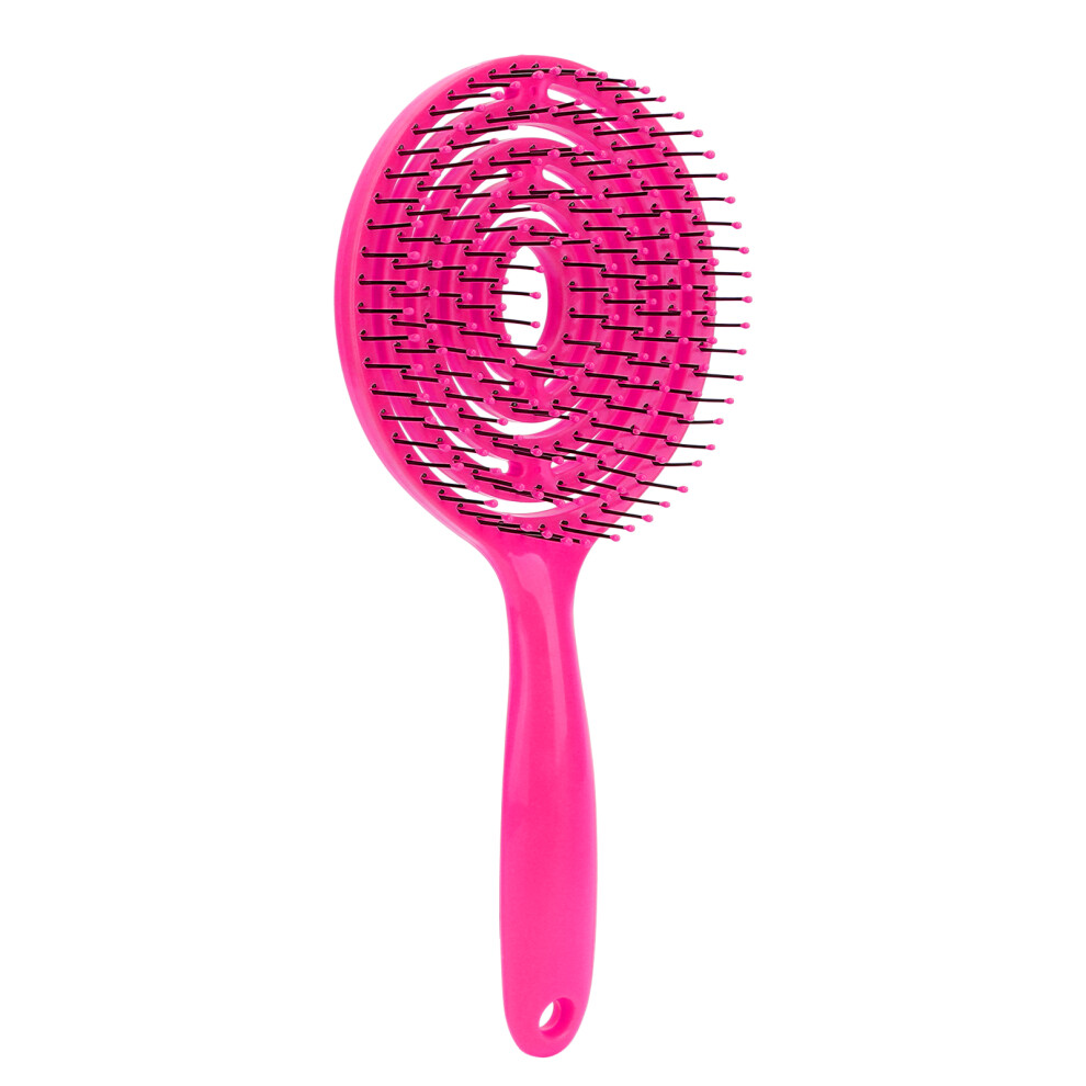 Red Curly Hair Detangling Brush Rose Salon Round Head Straightening Comb