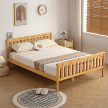 (5ft Kingsize, Caramel) Talsi Wooden Bed Frame with Kerri Mattress