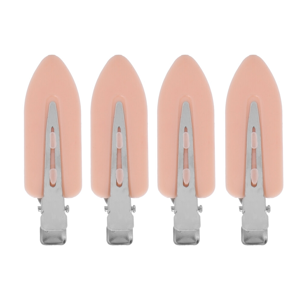 4 Pcs Pink ABS Alloy Hair Clips - No Bend, No Crease, 5.5x1.8cm