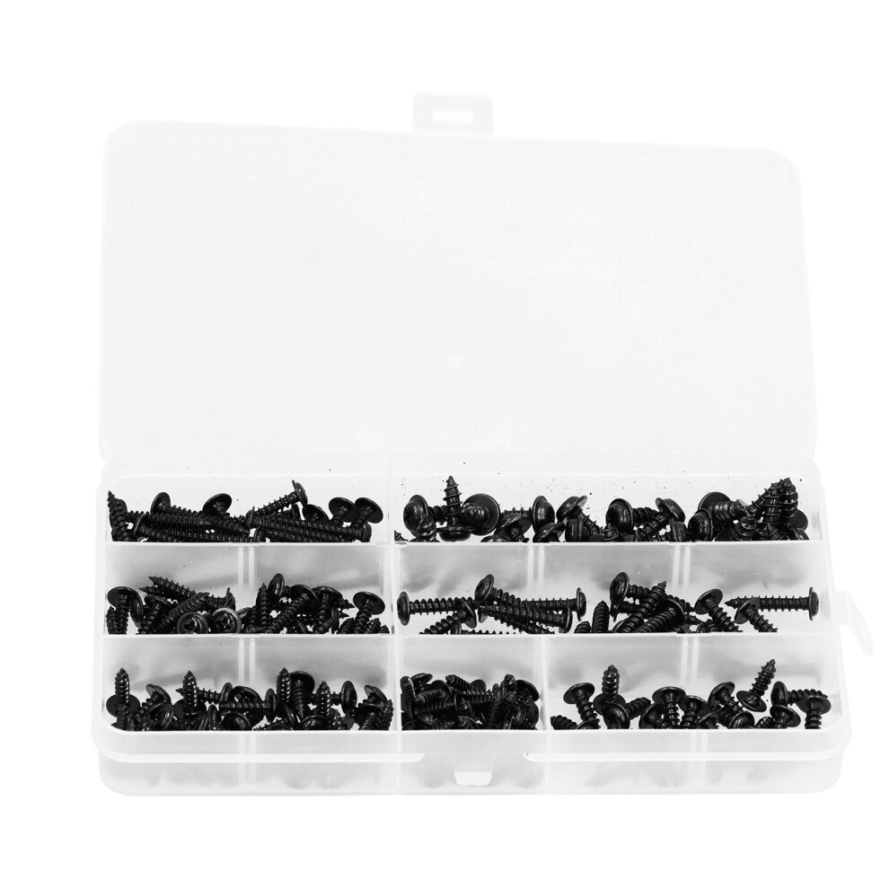 210Pcs Black Self Tapping Screws Assortment M3-M4.8 For Furniture & Electric 8771358605415