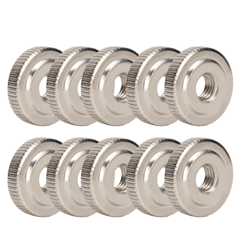 10Pcs Carbon Steel Nickel Plated M8 Knurled Nut Hand Twist Fasteners 8451358605539