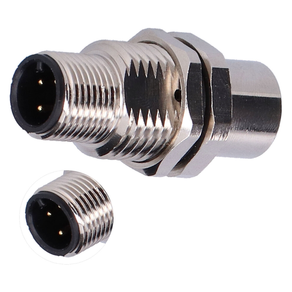 M12âIâ4 Ip67 Male To Female Connector Brass Nickel Plated Panel Socket 8461358606115