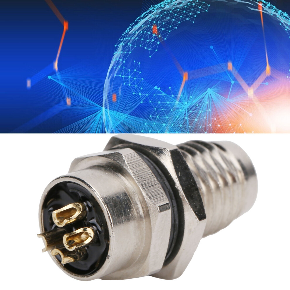 M8fp4 4Pin M8 Connector Ip67 Back Mount Needle Socket Epoxy Resin Weatherproof 6951358606144