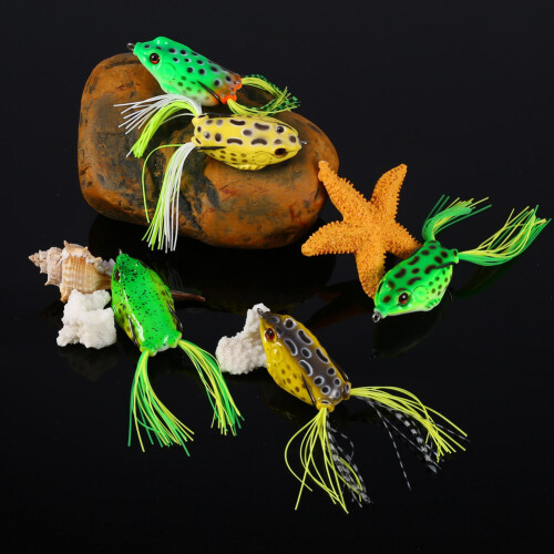 5 Stück Angelköder, Crankbaits, Weiche Plastikköder, Verschiedene Farben, 60mm 2