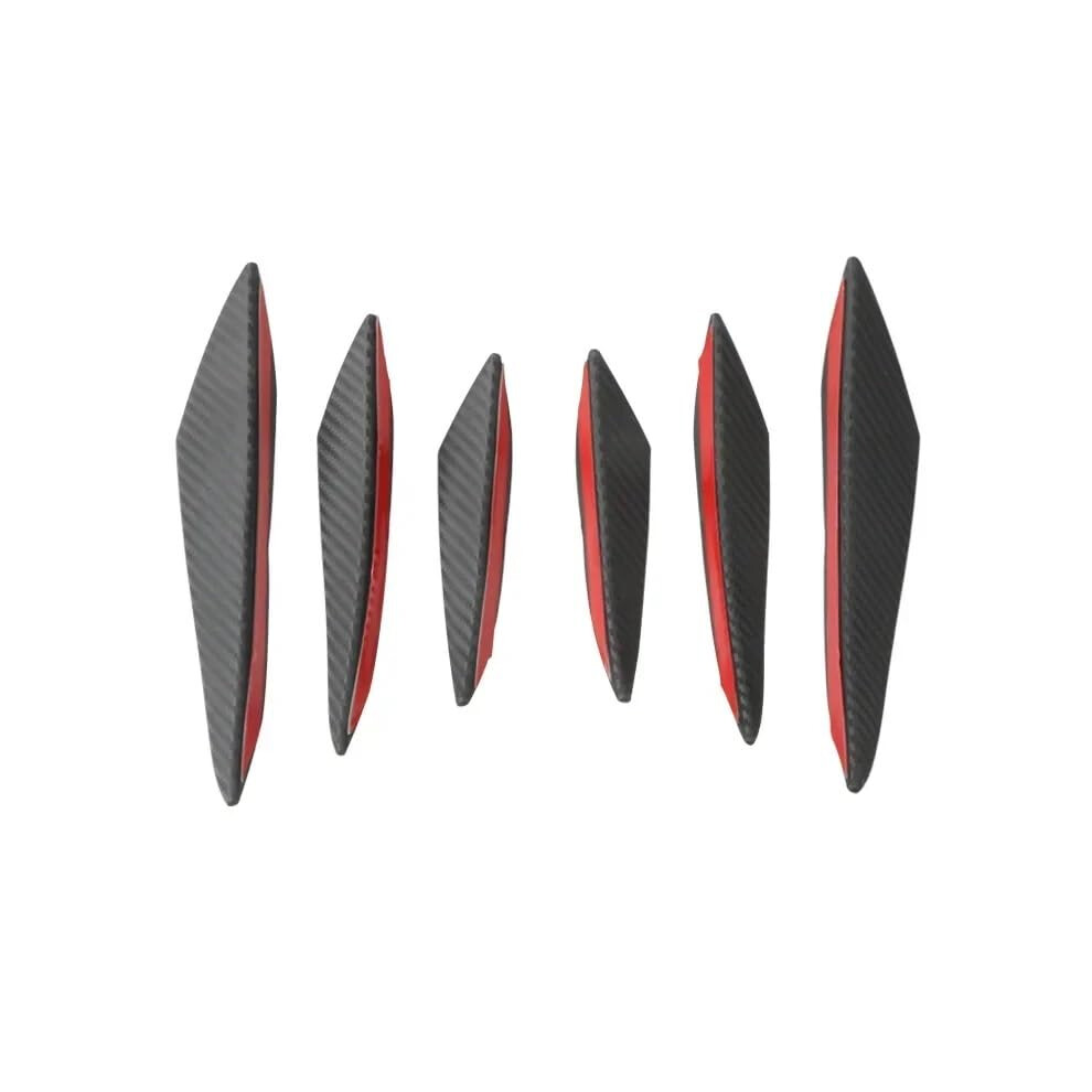 Front Bumper Diffuser Universal 4/6-Piece Set, 6-Piece Fiber Canards, Diffuser Splitter Fins, Lip Decor, Valence Chin 9067246572174