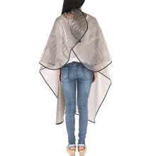 Waterproof Hairdressing Cape 139.5x128.5cm Adjustable EVA Salon Cape Gray