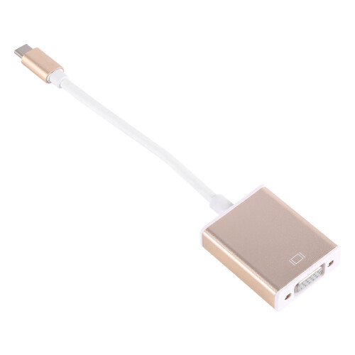 USB 3.1 Type-C auf VGA Adapterkabel, Aluminium, Gold, 25cm 1