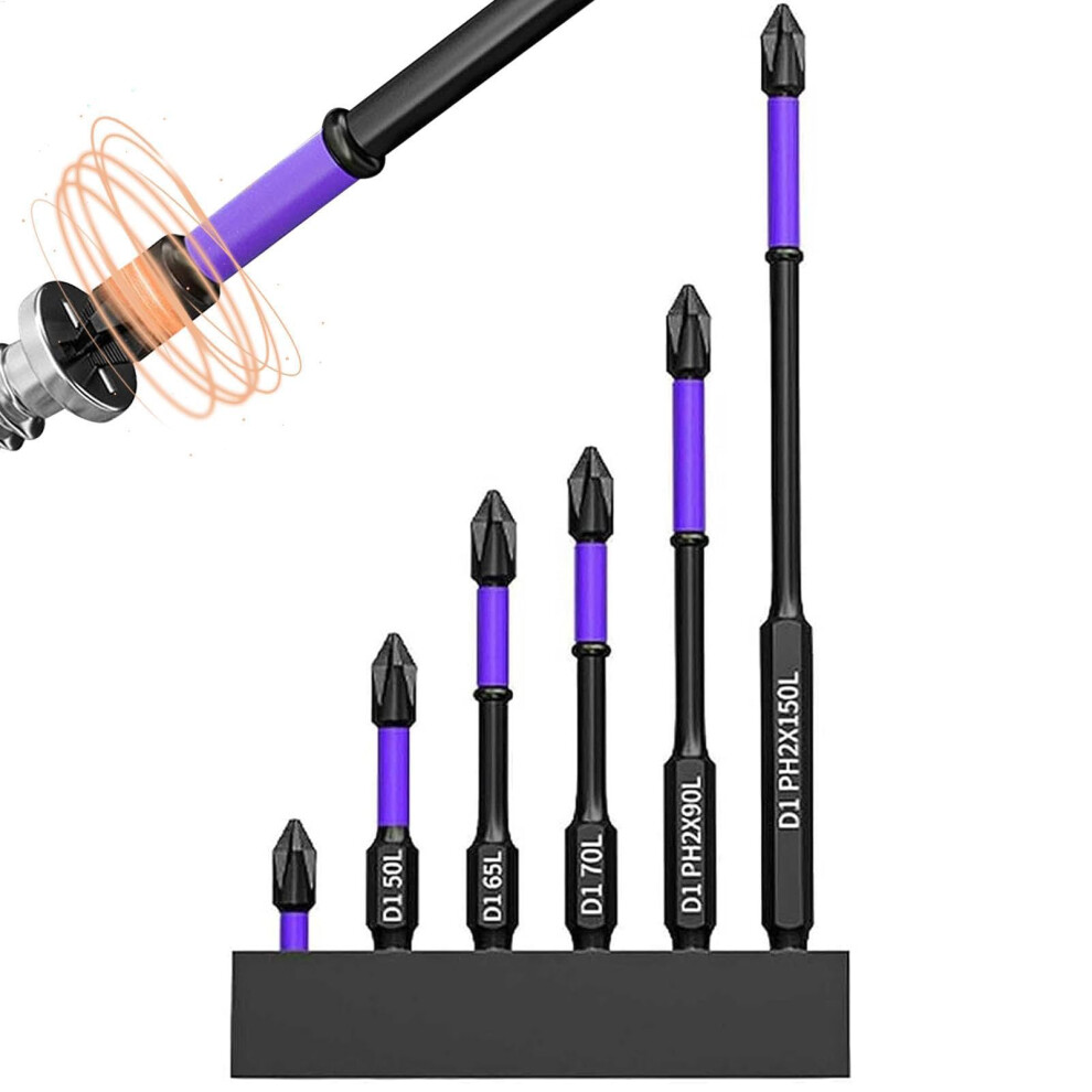 Screwdriver Bit Set 6-Piece Magnetic Driver Bits For Electric Screwdriver, Impact-Driver Compatible, Non-Rusting 9067246572525