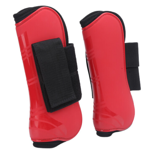 Horse Tendon Boots Fetlock Protectors PU Shell Red Front M Size