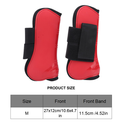 Horse Tendon Boots Fetlock Protectors PU Shell Red Front M Size 2