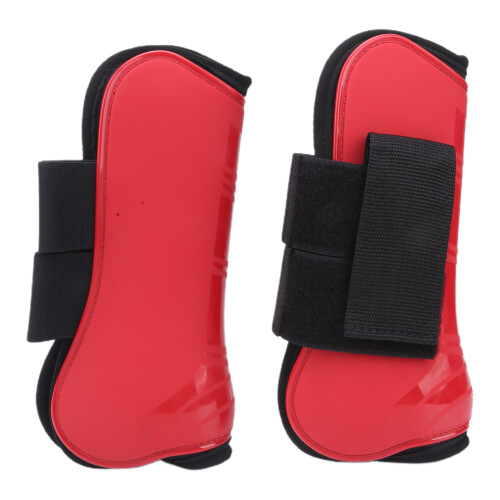 Horse Tendon Boots Fetlock Protectors PU Shell Red Front M Size 1