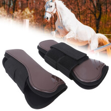Horse Leg Guard PU Elastic Thickened Obstacle Protector for Horse Joints Brown M